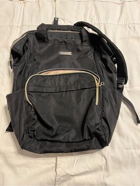 Bagsmart Black and Tan Laptop Backpack